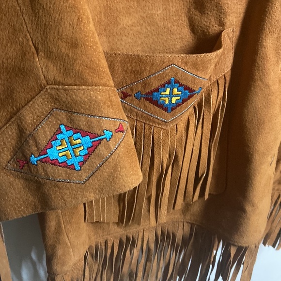 LEW MAGRAM Western Embroidered sz Large Fringe Jacket - Picture 6 of 10